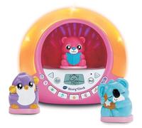 VTech - Story'Clock Rose Ma Conteuse-Réveil - Veilleuse Réveil Éducatif Jour/Nuit - Coach Sommeil Enfant - Boîte à Histoires, 3 Figurines et Projections - Cadeau Enfant Dès 3 Ans - Contenu en Français