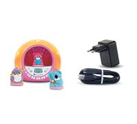 VTech - Story'Clock Rose Ma Conteuse-Réveil, Dès 3 Ans - Contenu en Français + Adaptateur Secteur Chargeur USB-C