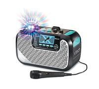 VTech - SuperSound Karaoke, Enceinte Karaoké Enfant avec Micro, Boule Disco Lumineuse Rotative, Bluetooth, Prise Jack pour Casque, Apprentissage du Chant, Cadeau Enfant Dès 5 Ans - Contenu en Français