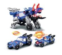 VTECH - Switch & Go Dinos Crash - Kaops, Le Tricératops - Voiture de course transformable avec effets sonores et lumineux