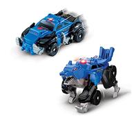VTech Switch&Go Dinos OneClick, Chien Le Loup, Voiture Patrouille, Dinosaures et Figurines, Jouet Transformable en 1 clic 2 en 1 Dino-Car, pour Enfants à partir de 3 Ans, Version ESP
