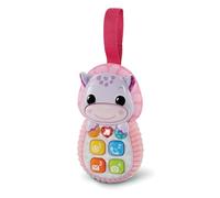 VTech - Téléphone Enfant Hipo Pop It Rose, Cadeau pour bébés à partir de 6 Mois, Stimulation sensorielle, Hippopotame en Jouet, Contenu en Espagnol