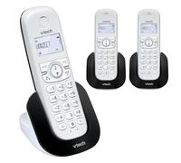VTech Téléphone sans Fil DECT à 3 combinés, répondeur, Blocage d'appel, Identification de l'appelant/Appel en Attente, Haut-Parleur Mains Libres, écran et Clavier rétroéclairés | CS1502