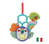 VTech Tiki le Tucano, anneau sensoriel, jeu de bébé sensoriel musical avec hochet et massagogive, jeux pour bébé avec tissus doux au toucher, langue italienne, piles incluses, 3-36 mois