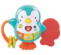 VTech Tino Le Pingouin, Jouet pour bébé, Jouet de Dentition et hochet interactif avec activités pour découvrir Les Animaux, Les Chiffres, Les Couleurs et Les chansons Amusantes