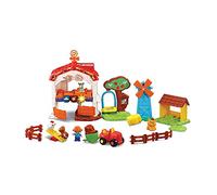 VTech - Tut Tut Animo, Super Ferme Interactive des Animaux, Jouet Musical, 4 Figurines Animaux, 1 Fermière, 2 Zones Magiques, 2 Zones Surprises, Cadeau Enfant de 1 an à 5 Ans - Contenu en Français