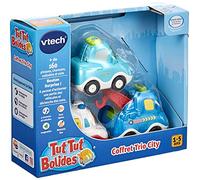 VTech - Tut Tut Bolides, Coffret Trio City, 3 Voitures Interactives, Berline, Dépanneuse et Ambulance, Jouet Musical et Sonore, Cadeau Enfant de 1 an à 5 Ans - Contenu en Français