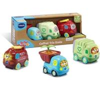 VTECH - Tut Tut Bolides - Coffret Trio Ecolo - Zoé Pompier, Léo P'tit Camion et Gabriel Camion Poubelle