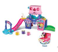 VTech - Tut Tut Bolides Disney, La Boutique des Délices de Minnie avec Magi-Camion des Délices de Minnie Mouse, Circuit Voitures, 3 Zones Magiques, Cadeau Enfant de 1 an à 5 Ans - Contenu en Français