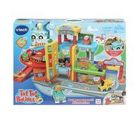 Garage MécaNimo Tut Tut Bolides Maxi VTech avec stations réparation, lavage et carburant, 7 zones magiques, personnages Théo & Fan d'Auto, véhicule électronique Multicolore