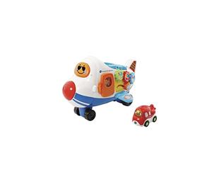 VTech - Tut Tut Bolides, Mon Super Avion Cargo 2 en 1 avec Timon Le P'tit Avion, 2 Voitures Enfant, Jouet Musical et Sonore, Cadeau Fille et Garçon de 1 an à 5 Ans - Contenu en Français