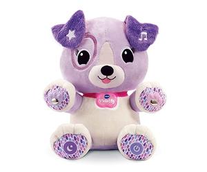 VTech - Violette, Mon Amie Pattes Magiques, Peluche Bébé Sensorielle et Musicale, Chien Interactif, Doudou Personnalisé avec Prénom, Cadeau Enfant Dès 1 an - Contenu en Français