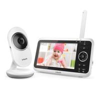 VTech VM350 Babyphone Vidéo avec Caméra, Babyphone Vidéo 5 Pouces avec Écran LCD Couleur, Fonction de Vision Nocturne, Fonction Interphone, Berceuses et Sons
