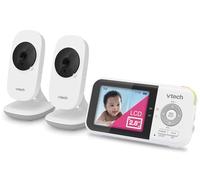 VTech VM819-2 Video Baby Monitor with 19-Hour Battery Life, 2 Cameras, 1000ft Long Range, Auto Night Vision, 2.8” Screen, 2-Way Audio Talk, Temperature Sensor, Power Saving Mode and Lullabies