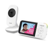 VTech VM819 Moniteur vidéo pour bébé avec autonomie de 19 heures 304,8 m Vision nocturne automatique Écran 7,1 cm Audio 2 voies Capteur de température Mode économie d'énergie et Lullabes, Blanc
