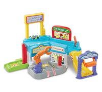 VTech Vroom Vroom Go - Voiture de réparation, Piste de Voiture avec Garage Multifonction, Bras robotique, Comprenant 1 véhicule, 3 Zones Magiques, Langue Italienne, Batteries incluses, 1-5 Ans