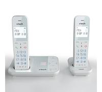 VTech XS1051 téléphone sans Fil à Deux combinés avec répondeur, Téléphone DECT sans Fil, Détection de l'appelant, Amplificateur de Volume, Fonction Mains Libres,Surface antibactérienne