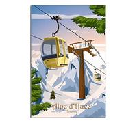 VTGCLT France Huey Poster de voyage vintage sur toile Motif montagne enneigée Alpe 20 x 30 cm