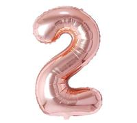 Vthoviwa 32'' Ballon Chiffre Anniversaire 2 Or Rose, Ballon Numero 2 an Deco Birthday, Balloon 2 Numéro Party Deco 86cm