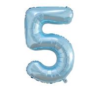 Vthoviwa 40 Pulgadas Globo Numero 5 Azul, Globos 5 Cumpleaños Fiesta 0123456789,10-19,20-25,30,40,50,60,70,80,5, Número 5 Decoración Fiesta Del Aniversario Soporte Helio