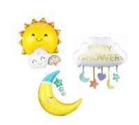 Vthoviwa 70Cm Carte Ballons Pour Enfants, Soleil Lune Nuagesballon Décorations Fête 3Pcs. Décos Party Ballon. Decoration Anne Ballon. Matériel Aluminium