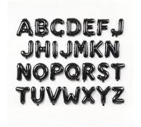 Vthoviwa Ballon Lettre A-Z Alu 26 Alphabet Ballon Noir Décorations Fête. Personnalisé Décos Party Ballon ABCDEFGHIJKLMNOPQRSTUVWXYZ 16 Pouce