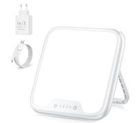 VTHW Lampe de luminothérapie, 10000 Lux Lampe de Photothérapie avec Fonction Mémoire & 4 Minuteur, 3 Température de Couleur Lampe de Jour Luminosité Réglable en Continu Pour Bureau/Maison (small)