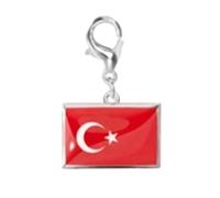 VTIDOBE Breloque drapeau en acier inoxydable, fermoir mousqueton, argent | Porte-clés pour chaîne de bijoux, petit profil, tenue quotidienne