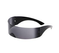 VTIDOBE Future for Warrior Lunettes de soleil rétro sans monture pour homme et femme surdimensionnée punk pour Prot, Noir