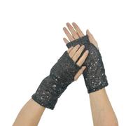 VTIDOBE Gants à paillettes pour danseurs et artistes - Pour spectacles de scène et fêtes - Gants confortables et respirants, Noir, M