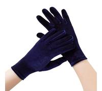 VTIDOBE Gants courts dorés pour femme Printemps Automne 22 cm Noir Chaud Élastique Chaud Gants de Conduite, bleu, M