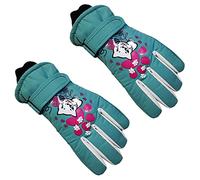 VTIDOBE Gants de ski chauds doublés en daim pour enfants, gants d'hiver imperméables à manches longues, motif dessin animé, pour garçons et filles