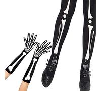 VTIDOBE Gants squelette d'Halloween lumineux pour décoration de maison, festival, vacances, fête, F, M