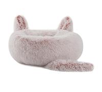 VTIDOBE Lit créatif pour animal domestique avec oreilles et queue pour chiens et chats en peluche douce et confortable, plusieurs tailles et couleurs