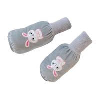 VTIDOBE Manchons de bras épais et chauds pour enfants, motif lapins de dessin animé, gants de bras pour l'hiver, activités de plein air, manches longues pour temps froid, gris, M