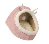 VTIDOBE Niche en forme de dragon pour animal domestique demi fermée pour petits chats Lit chaud pour animaux de compagnie Petit chien Amovible