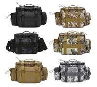 VTIDOBE Sac à Leurre de Pêche Multifonctionnel Étanche Seule Épaule Leurre Sac à Dos Bobine Sac Sangles Poisson Sacs, BN, Moderne