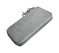 VTIDOBE Sac de rangement pour leurres de pêche à la mouche, cuillère à appâts, sac en cuir, truite, poisson, hameçon, étui rigide, gris, Moderne