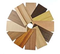Vtimpac Lot de 12 feuilles de placage en bois naturel de qualité supérieure Motifs de grains uniques (noyer noir, pomme, érable, sapele) Bricolage Artisanat Décorations de guitare Placage 20 x 10 cm