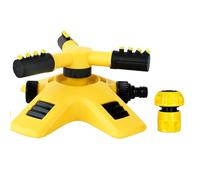 Vtizikl Arroseur de jardin pour pelouse, arroseur de gazon tandem, arroseur de pelouse rotatif réglable à 3 bras avec 2 modes de pulvérisation, adaptateur et raccord de tuyau pour arrosage (+