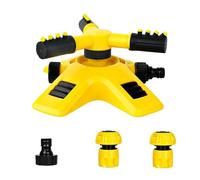 Vtizikl Arroseurs de jardin pour pelouse, arroseur de gazon tandem, arroseur de pelouse rotatif à 3 bras réglables avec 2 modes de pulvérisation, adaptateur et raccord de tuyau pour arrosage