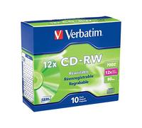 VTM95156 - VERBATIM 95156 Lot de 10 CD-RW 80 Minutes 4 x 12 x Haute Vitesse de Marque 700 Mo