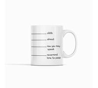 VTmaio Tasse à café amusante intéressante avec lignes Shh Almost Now You May Speak Nevermind Time To Poop Tasse à thé drôle Cadeau amusant pour homme femme 325 ml Style 5161