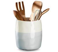 VTOBON Grand porte-ustensiles en céramique pour comptoir, pot de 14,5 cm pour décoration de cuisine de ferme, bleu moderne