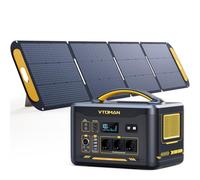 VTOMAN Jump 2200 Station électrique Portable avec 200W Panneau Solaire - 2200W/1548Wh Générateur Solaire LiFePO4 Batterie électrique Générateur, PD 100W Typ-C Sortie/USB QC 3.0 Sortie, pour Camping