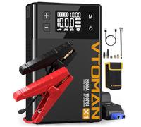 VTOMAN X1 Bloc d'alimentation avec compresseur d'air 2500 A, batterie de voiture portable (jusqu'à 8,5 L à essence/moteurs diesel 6,0 L) avec gonfleur de pneu numérique 150 psi