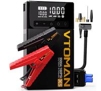 VTOMAN X5 Pack de démarrage d'alimentation noir avec compresseur d'air, booster de batterie de voiture 12V 3500A (jusqu'à 9L de gaz/8L de moteurs diesel), pack de booster portable avec inflateur de