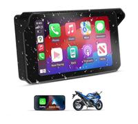 Vtopek Écran de moto CarPlay de 5 pouces Android Auto Screen | Écran tactile IPS étanche IP67 pour moto Sat Nav Siri/G0ole Contrôle vocal Bluetooth Navigation