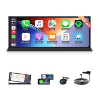 Vtopek Grand Écran Carplay de 11,26 Pouces avec Support Exclusif Apple Carplay sans Fil Android Auto Car Play avec Caméra de Recul Écran Car Play Buddy Portable avec Navigation Bluetooth Siri