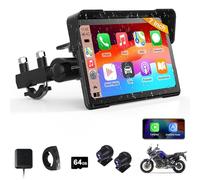 Vtopek Moto Carplay Écran 7 Pouces Plus Grand 4K+1080P Double Caméra Dash Cam Moto Carplay Android Auto Display Étanche Car Play Écran Navigation GPS Double-Bluetooth Commande Vocale Siri Carte 64GB